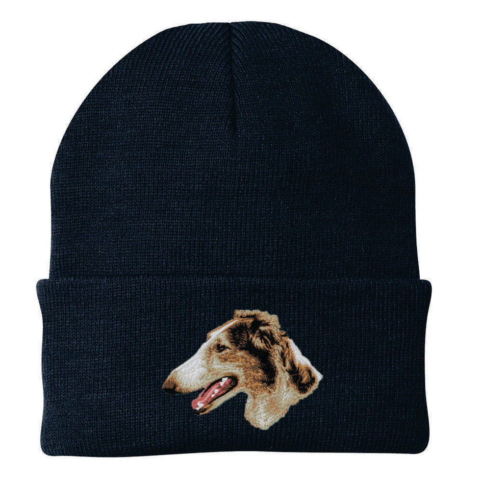 Borzoi Embroidered Beanie