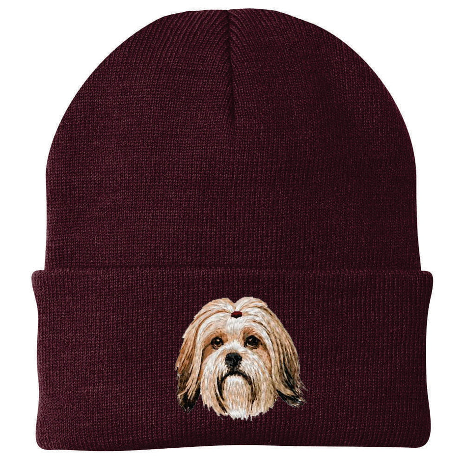 Lhasa Apso Embroidered Beanie