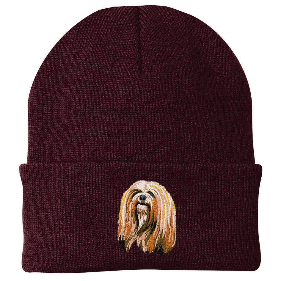 Lhasa Apso Embroidered Beanie