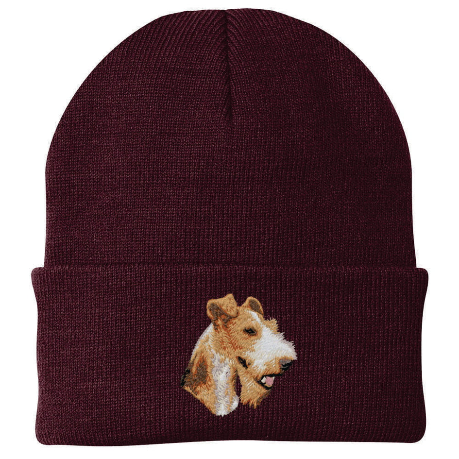 Wire Fox Terrier Embroidered Beanie