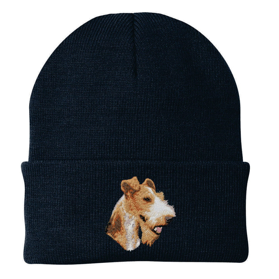 Wire Fox Terrier Embroidered Beanie