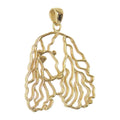 Cavalier King Charles Spaniel in 14K Gold Silhouette Head Pendant