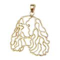 Cavalier King Charles Spaniel in 14K Gold Silhouette Head Pendant