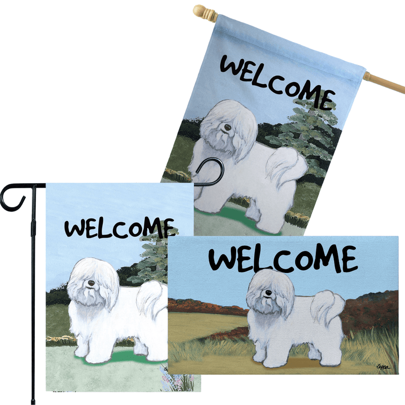 Coton de Tulear 3 Piece Bundle - House Flag, Garden Flag, & Welcome Mat
