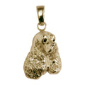 Cocker spaniel in 14K Gold with Black Diamond Eye Pendant
