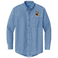 German Shepherd Dog Embroidered Men's Denim Shirt