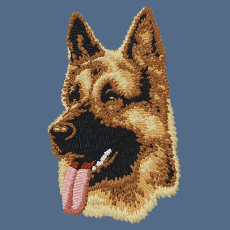 German Shepherd Dog Embroidered Women's Denim Shirt