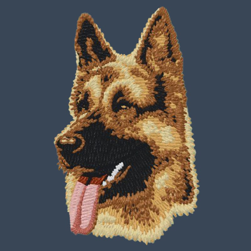 German Shepherd Dog Embroidered Women's Denim Shirt