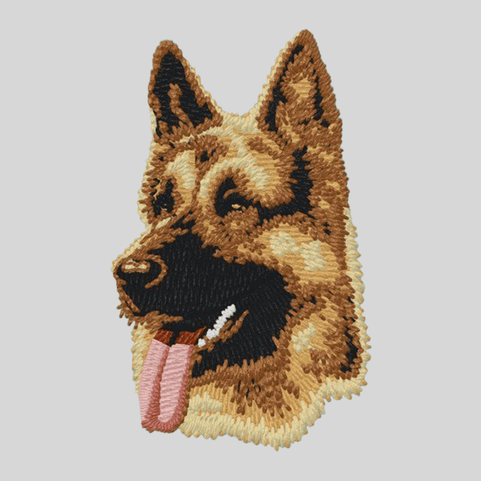German Shepherd Dog Embroidered Mock Neck Sweatshirt