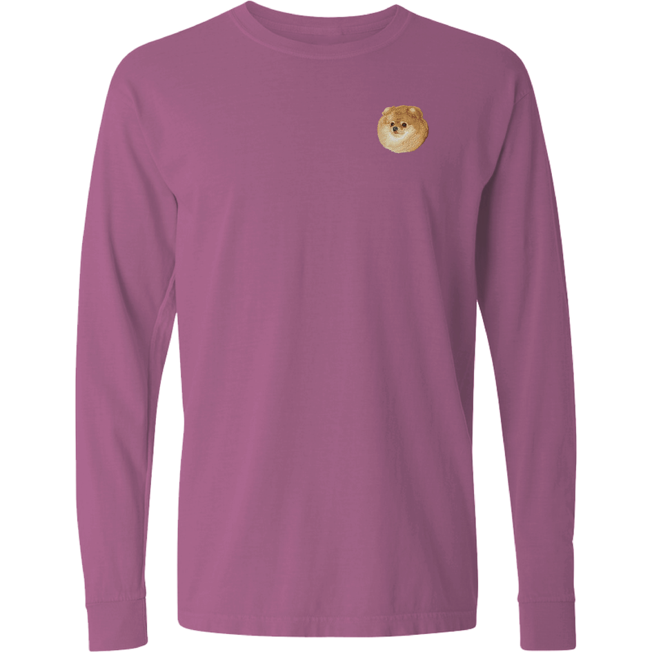 Pomeranian Embroidered Classic Long Sleeve Shirt