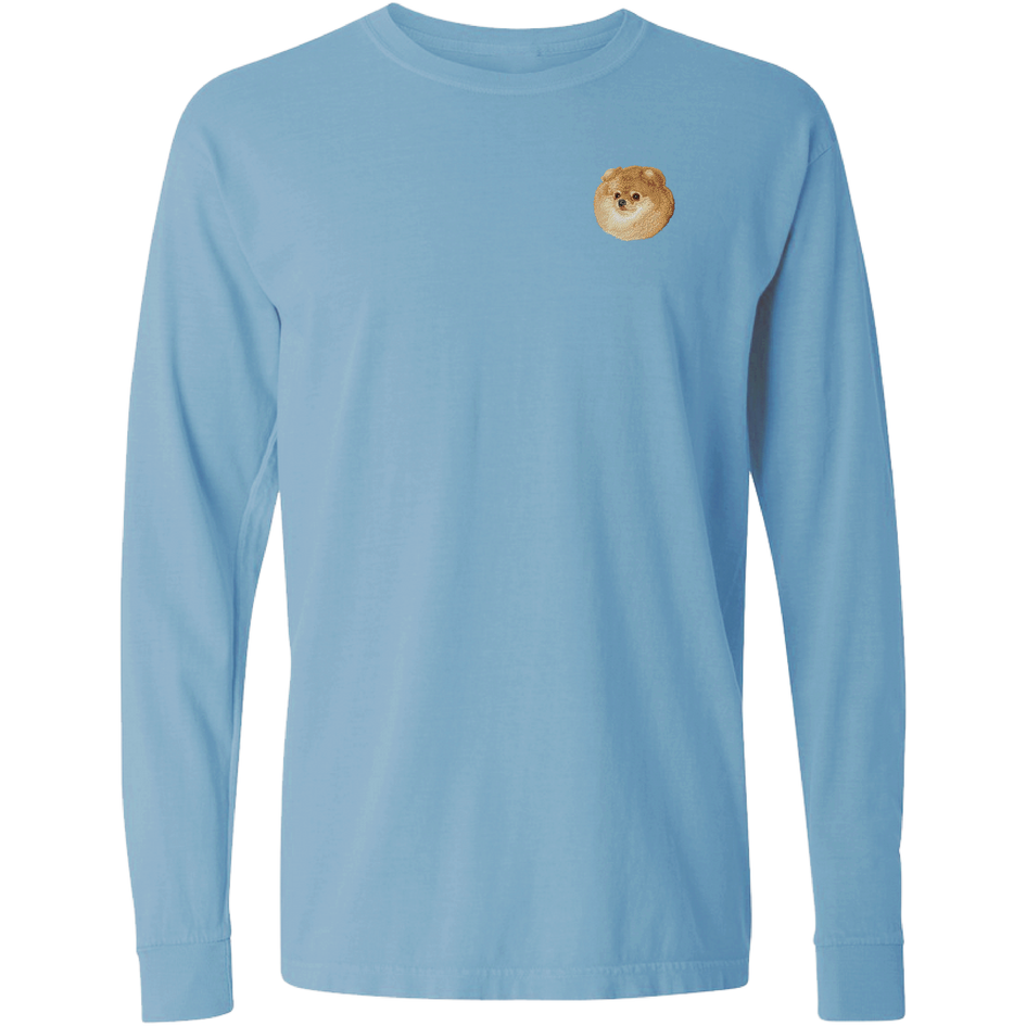 Pomeranian Embroidered Classic Long Sleeve Shirt