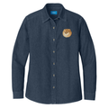 Pomeranian Embroidered Women's Denim Shirt