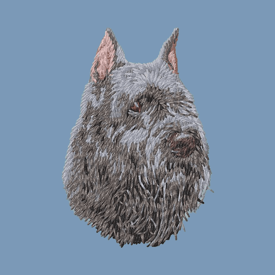 Bouvier des Flandres Embroidered Men's Denim Shirt