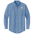 Cairn Terrier Embroidered Men's Denim Shirt