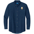 Cairn Terrier Embroidered Men's Denim Shirt