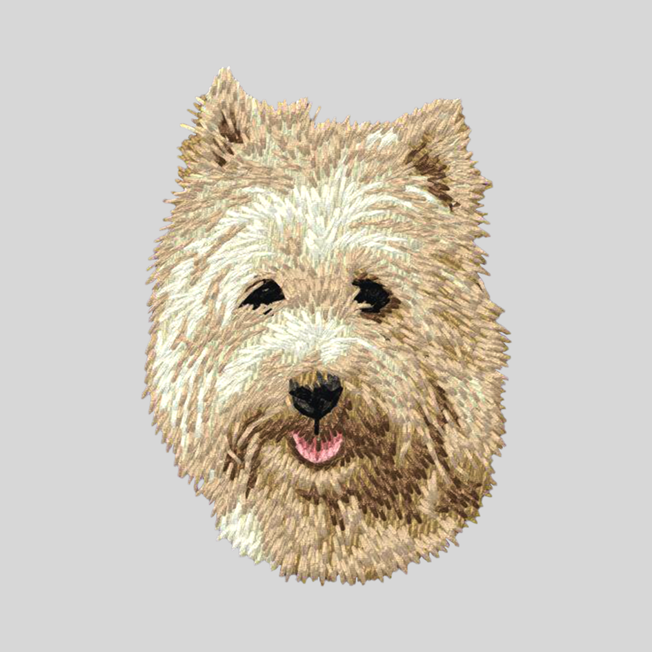 Cairn Terrier Embroidered Mock Neck Sweatshirt