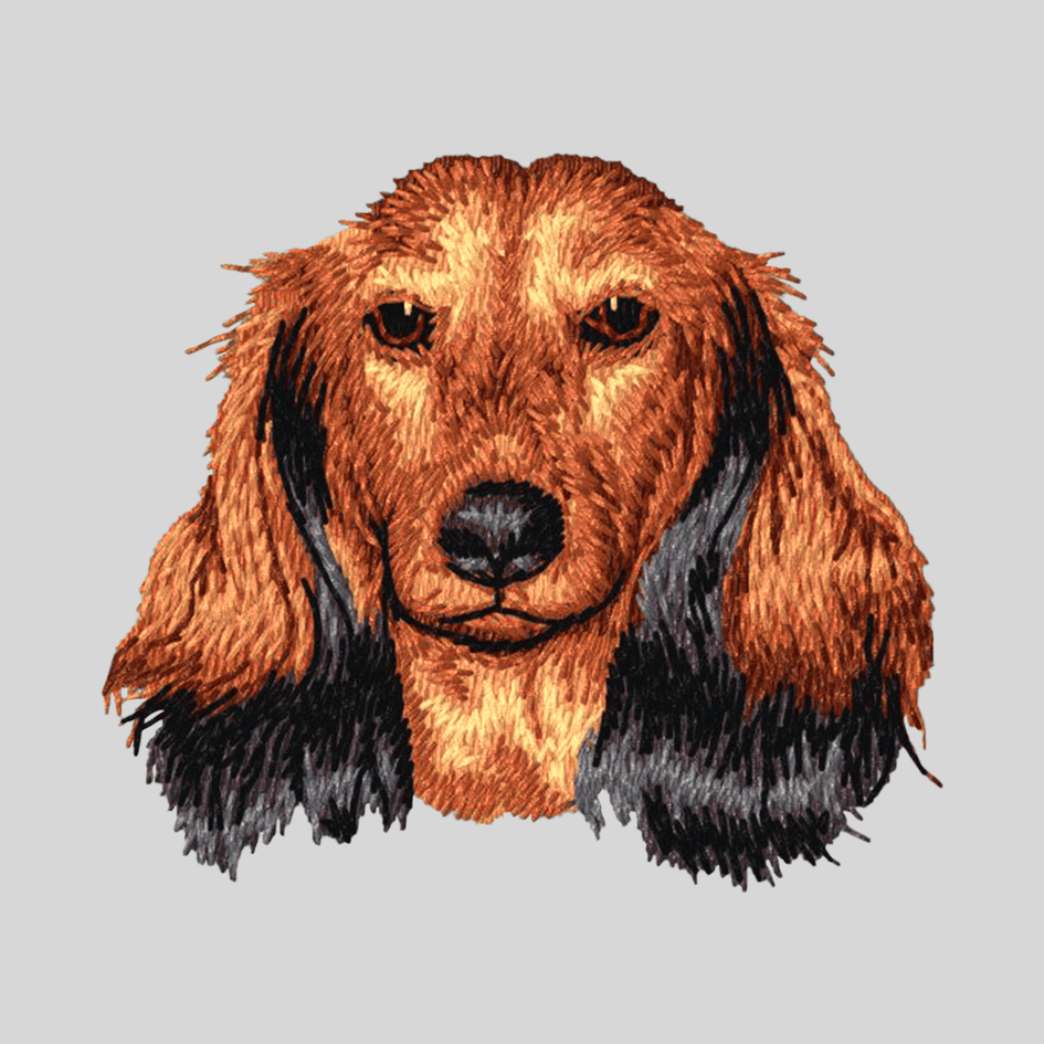 Dachshund Embroidered Mock Neck Sweatshirt