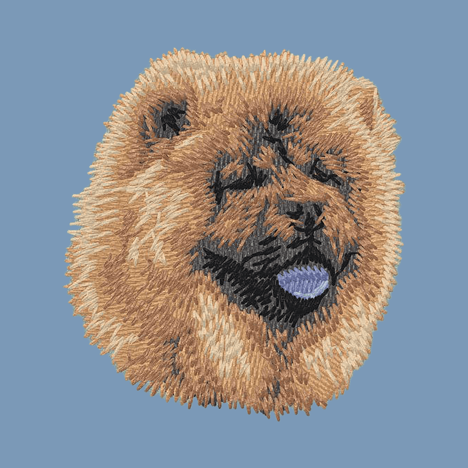 Chow Chow Embroidered Men's Denim Shirt