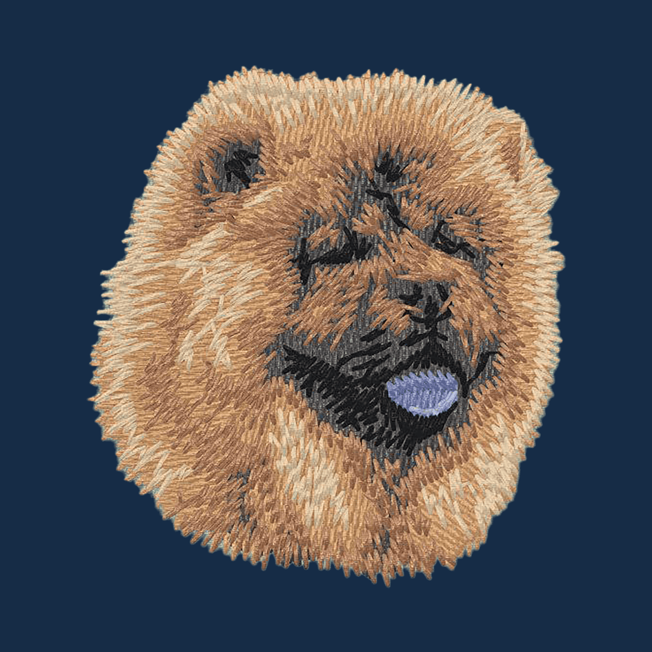 Chow Chow Embroidered Men's Denim Shirt
