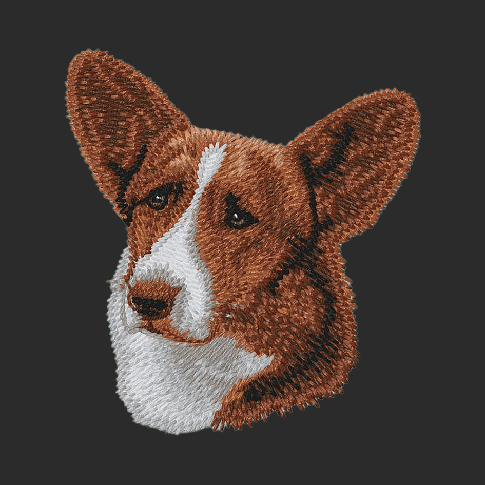 Cardigan Welsh Corgi Embroidered Classic Long Sleeve Shirt