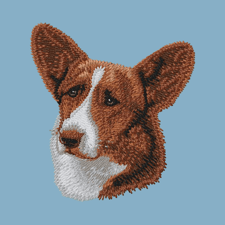 Cardigan Welsh Corgi Embroidered Classic Long Sleeve Shirt