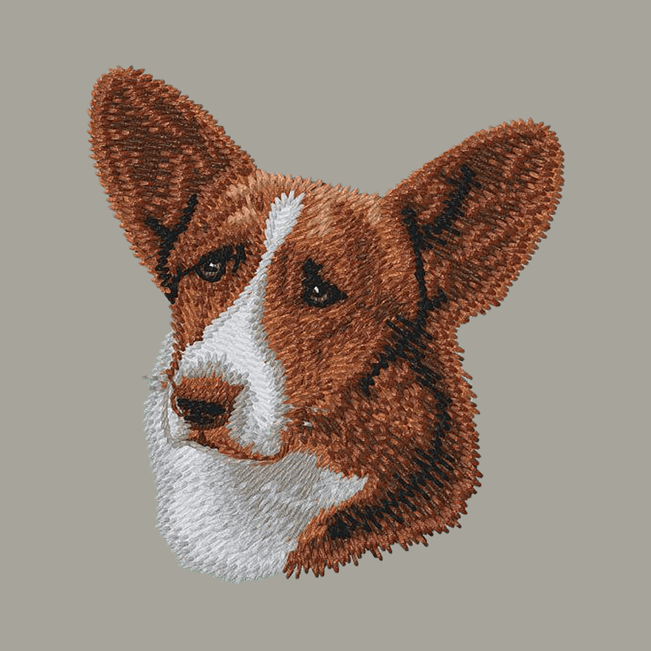 Cardigan Welsh Corgi Embroidered Classic Long Sleeve Shirt