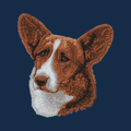Cardigan Welsh Corgi Embroidered Men's Denim Shirt