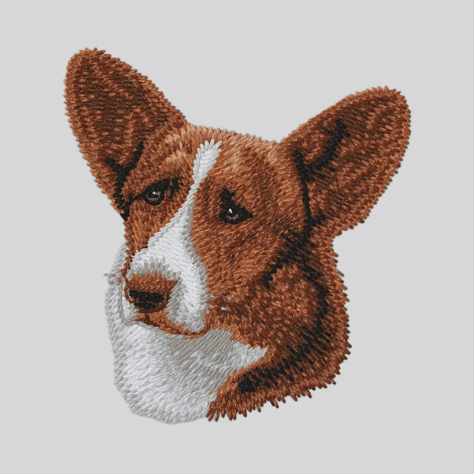 Cardigan Welsh Corgi Embroidered Mock Neck Sweatshirt