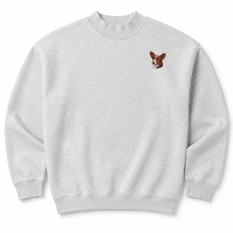 Cardigan Welsh Corgi Embroidered Mock Neck Sweatshirt