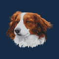 Nederlandse Kooikerhondje Embroidered Men's Denim Shirt