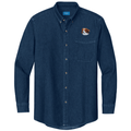 Nederlandse Kooikerhondje Embroidered Men's Denim Shirt