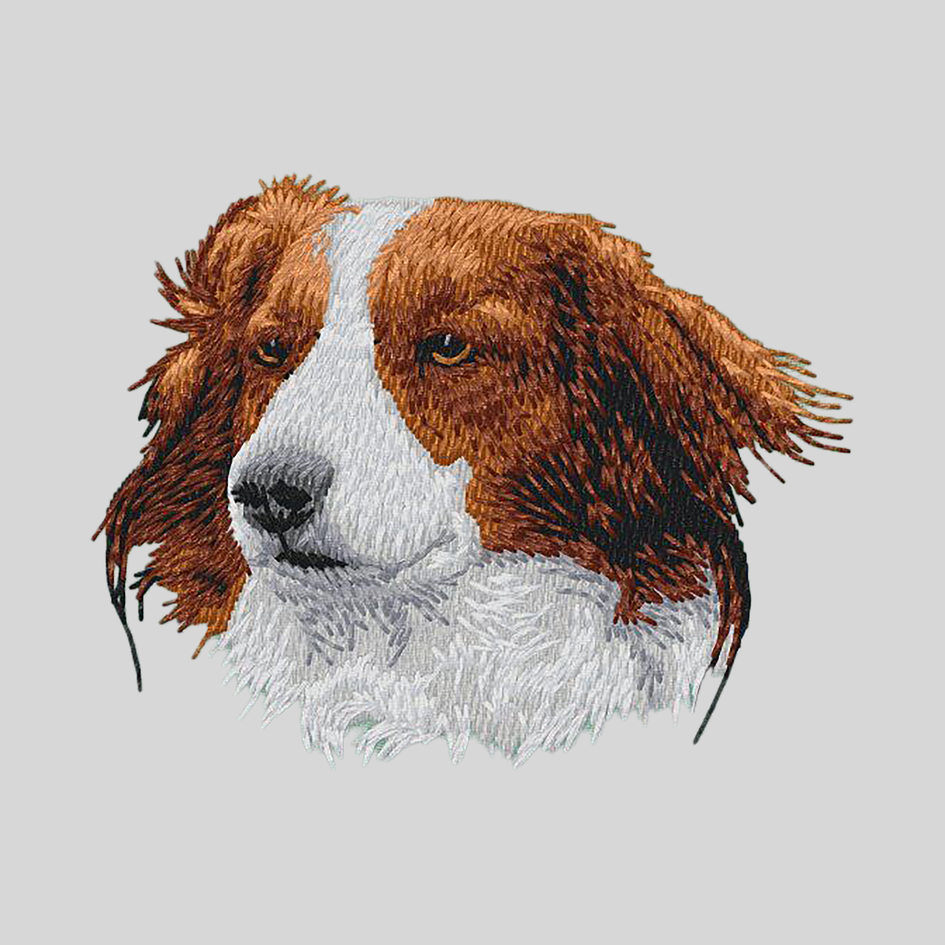 Nederlandse Kooikerhondje Embroidered Mock Neck Sweatshirt