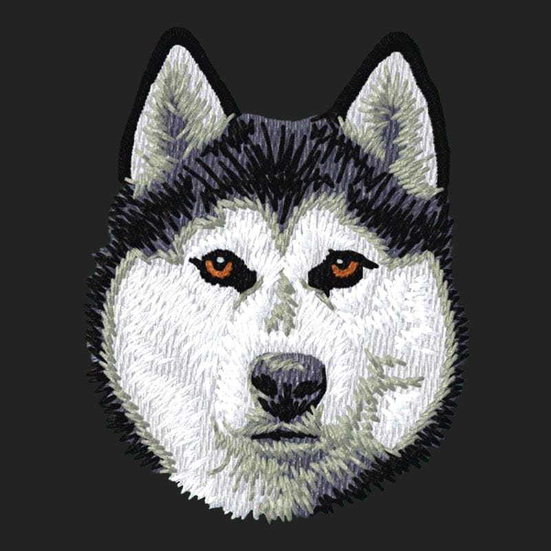 Siberian Husky Embroidered Sweatshirt Hoodie