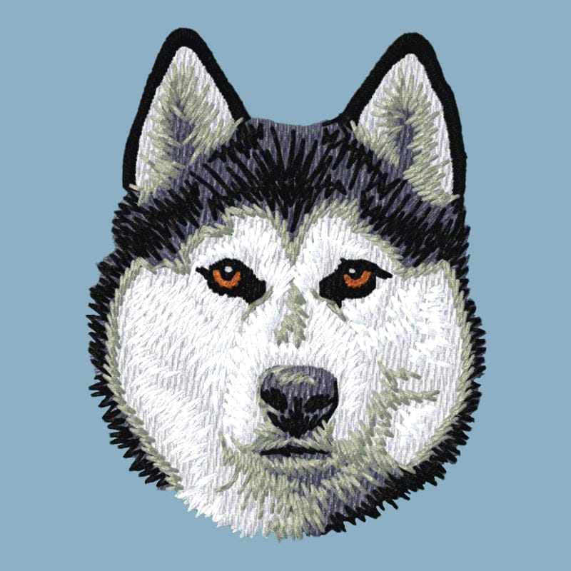 Siberian Husky Embroidered Sweatshirt Hoodie