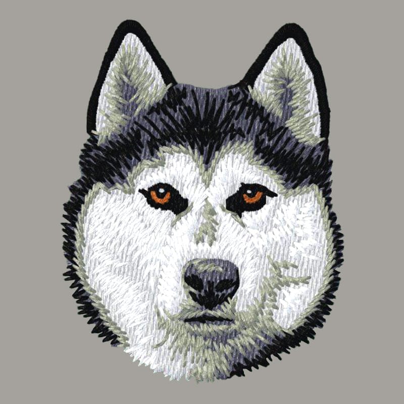 Siberian Husky Embroidered Sweatshirt Hoodie