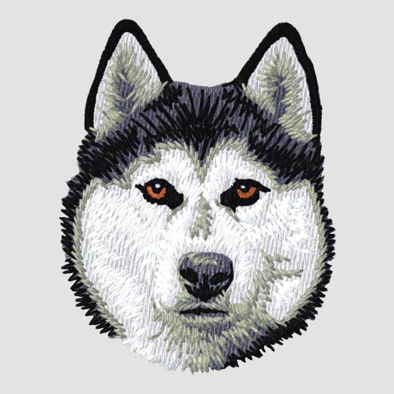 Siberian Husky Embroidered Sweatshirt Hoodie