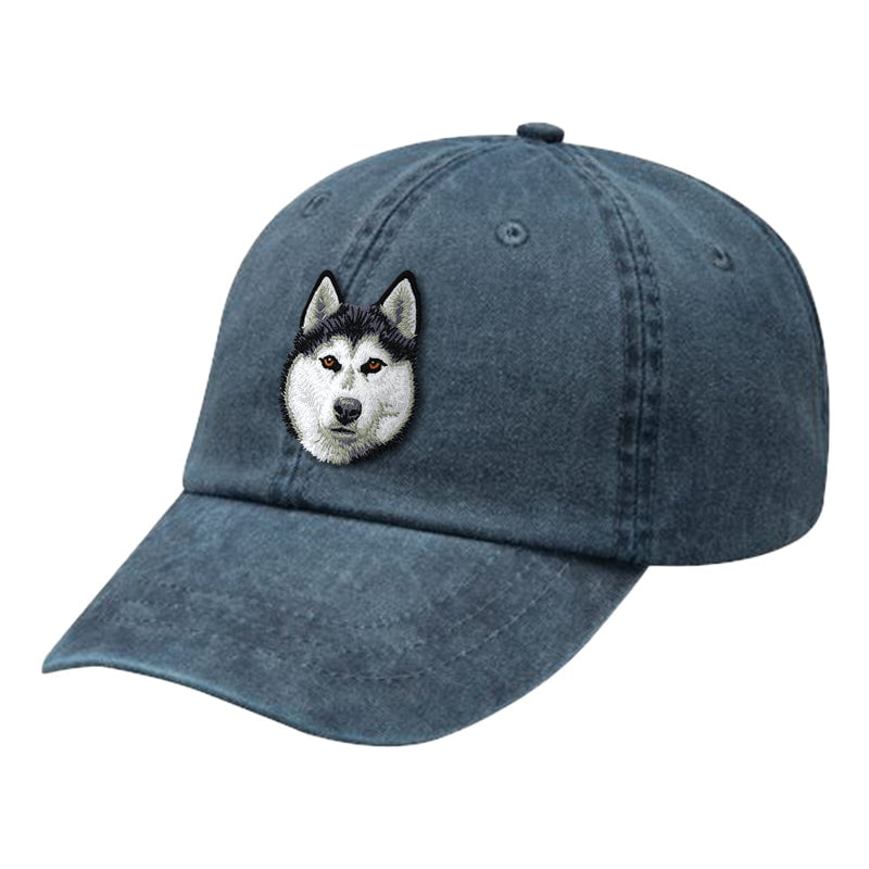 Siberian Husky Embroidered Baseball Cap