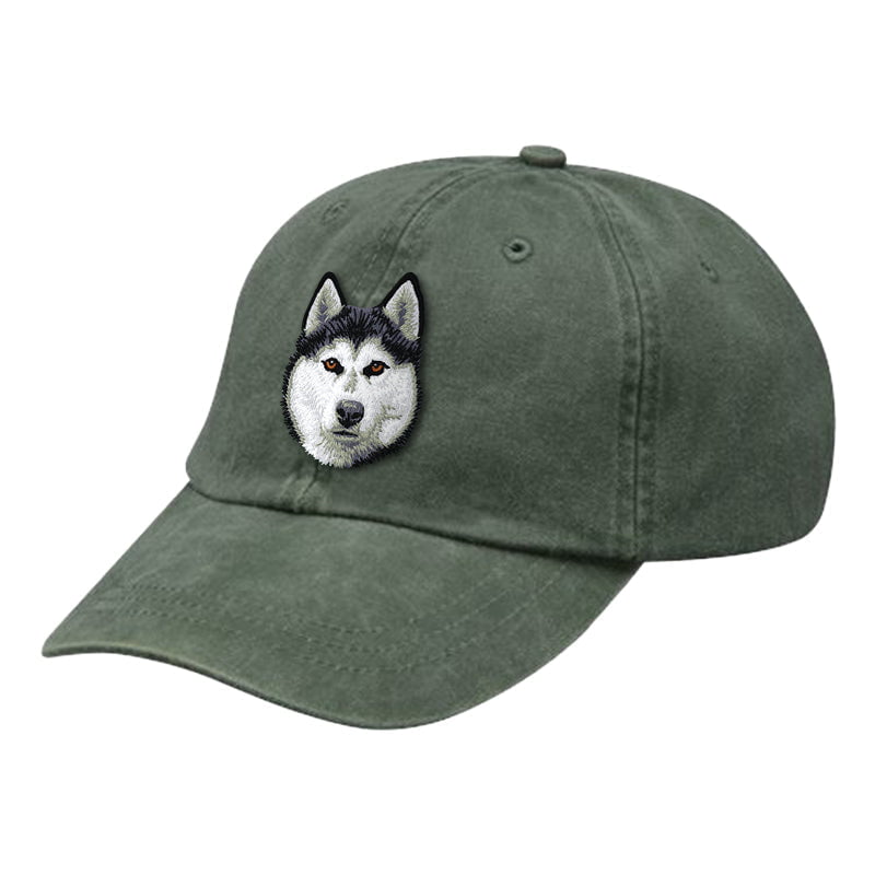 Siberian Husky Embroidered Baseball Cap