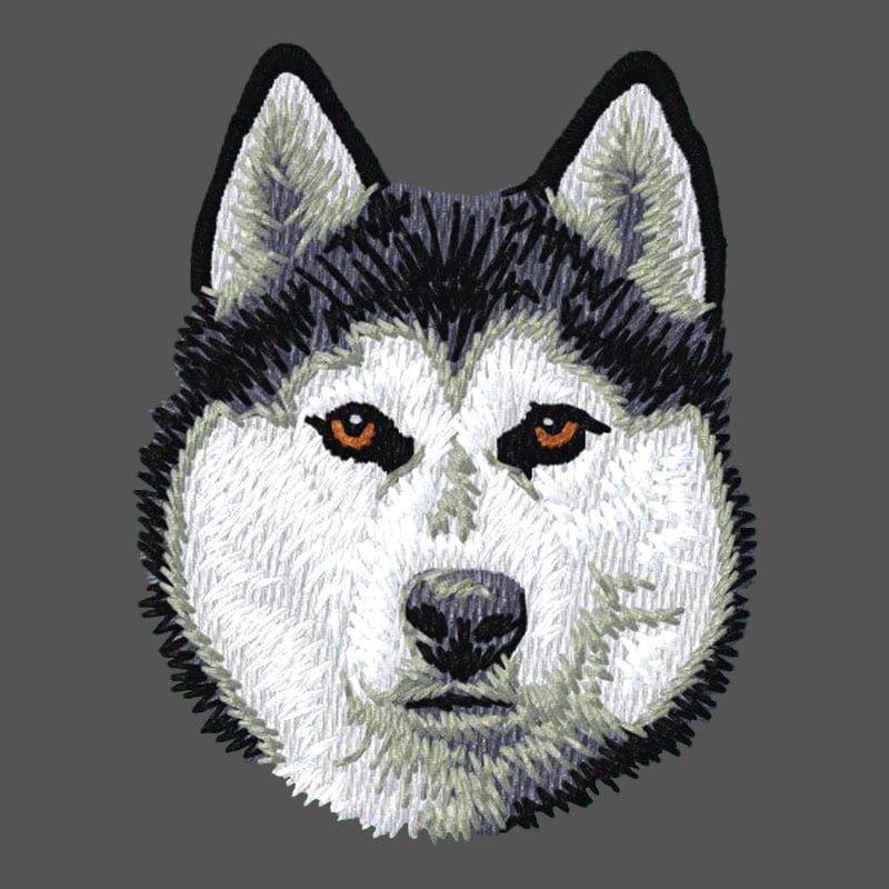 Siberian Husky Embroidered Men's Fleece Jacket