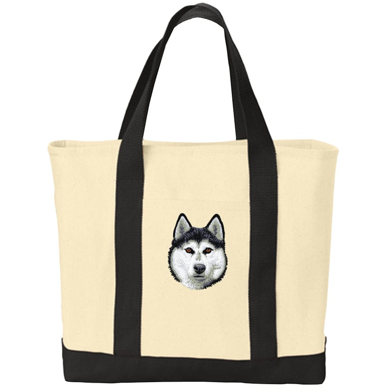 Siberian Husky Embroidered Tote
