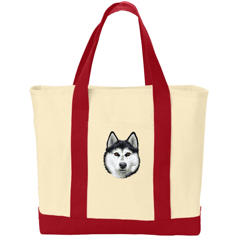 Siberian Husky Embroidered Tote