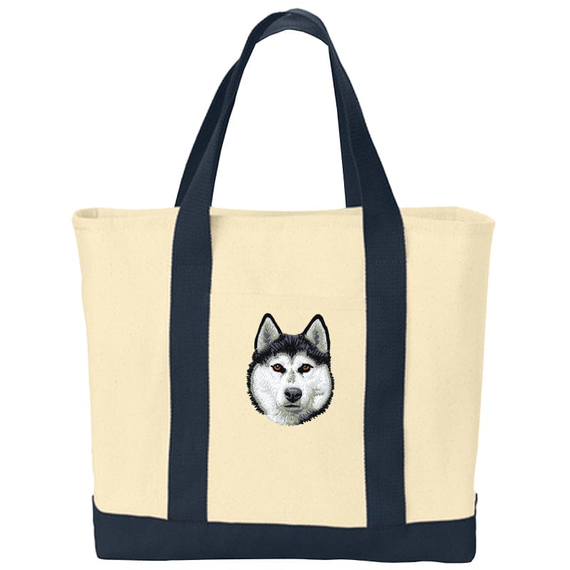 Siberian Husky Embroidered Tote