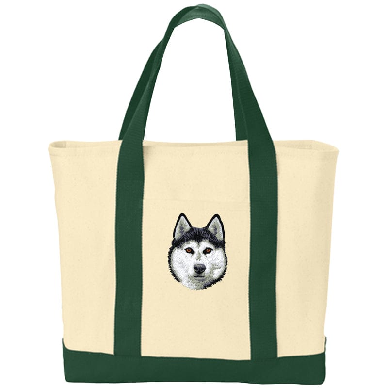 Siberian Husky Embroidered Tote