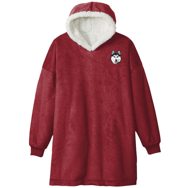 Siberian Husky Embroidered Wearable Blanket