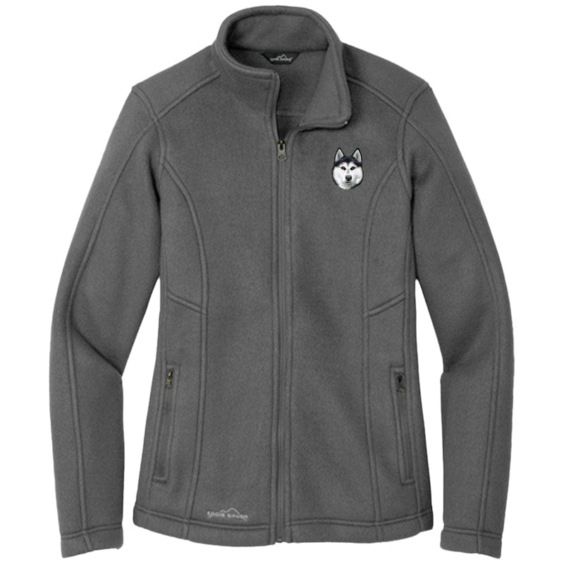 Siberian Husky Embroidered Women's Fleece Jacket