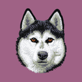 Siberian Husky Embroidered Classic Long Sleeve Shirt