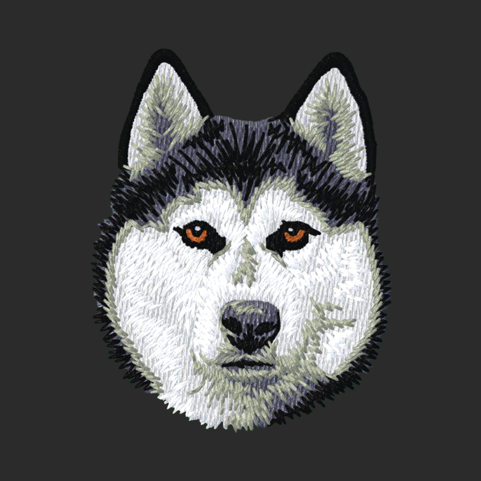 Siberian Husky Embroidered Classic Long Sleeve Shirt