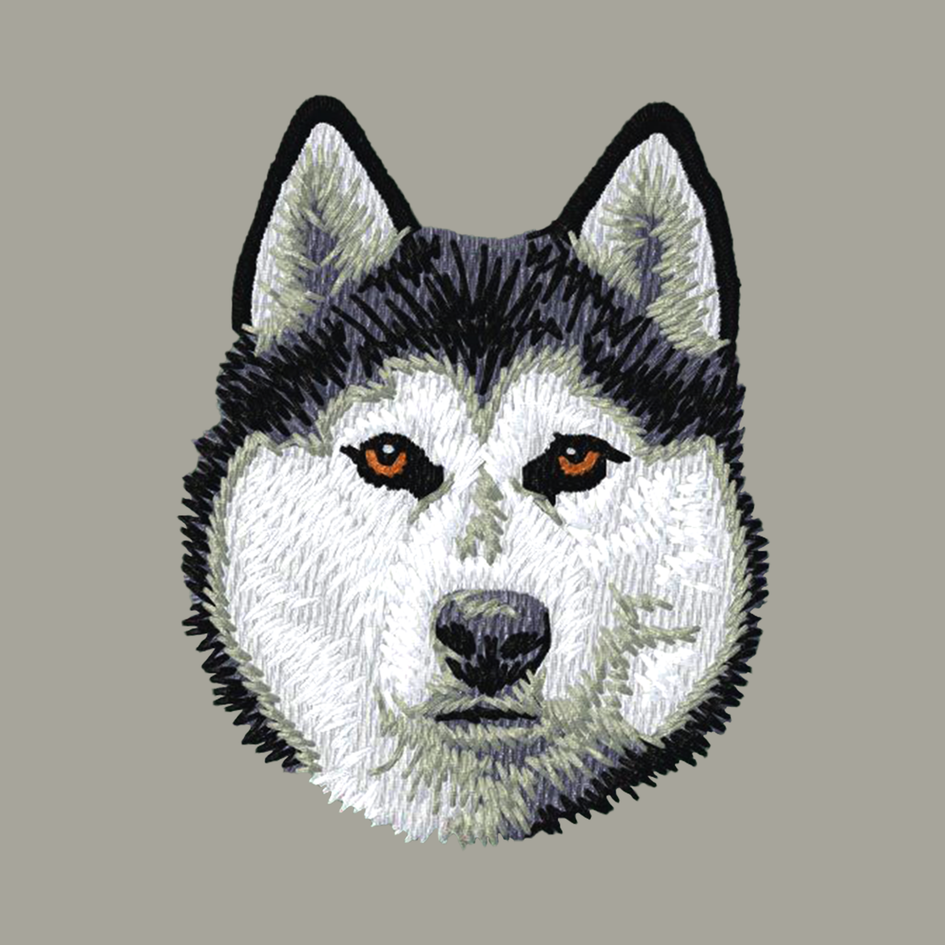 Siberian Husky Embroidered Classic Long Sleeve Shirt