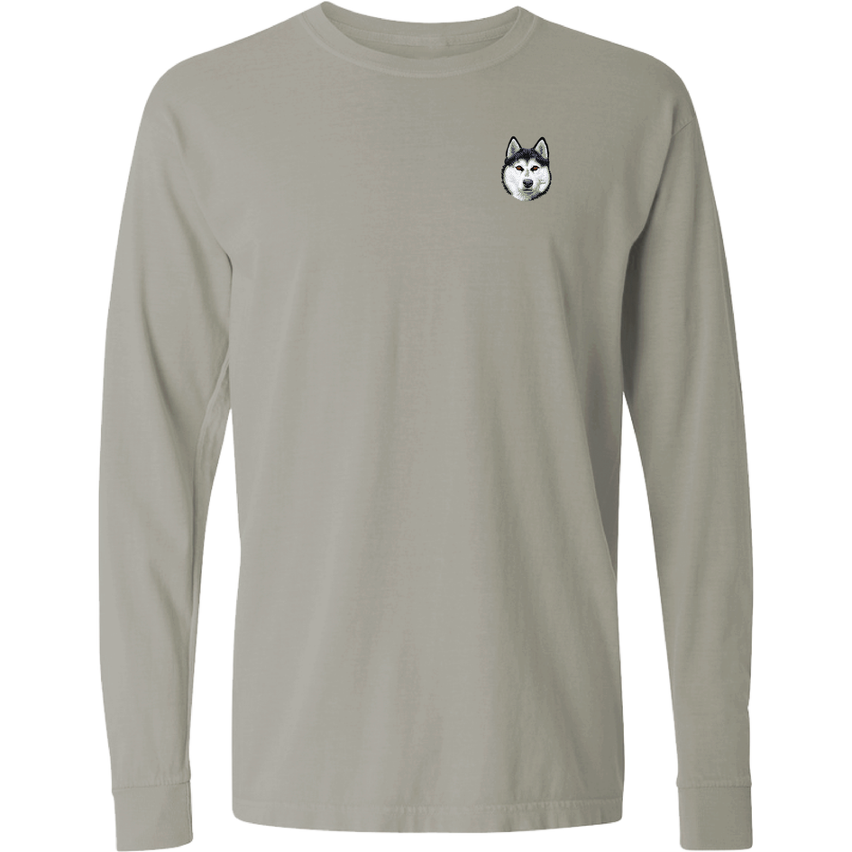 Siberian Husky Embroidered Classic Long Sleeve Shirt