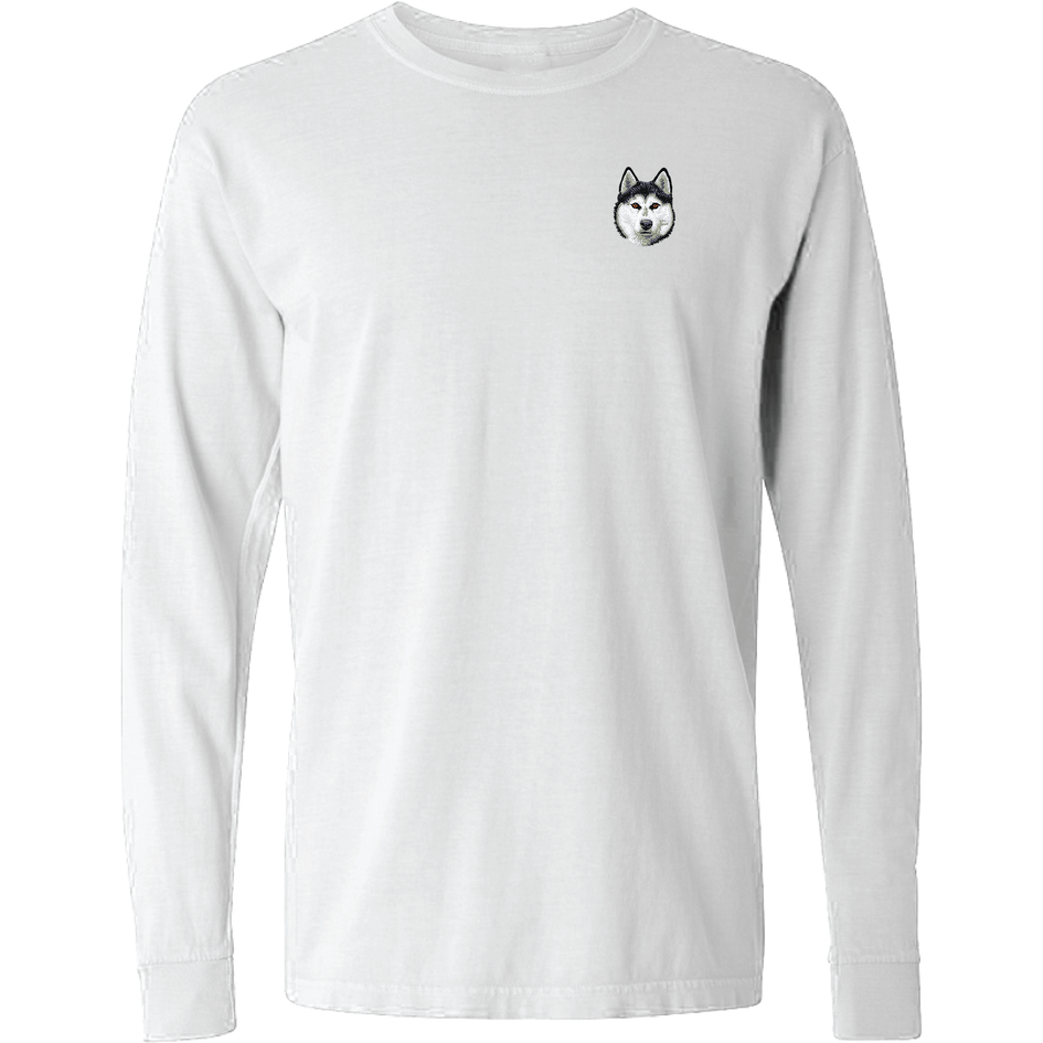 Siberian Husky Embroidered Classic Long Sleeve Shirt